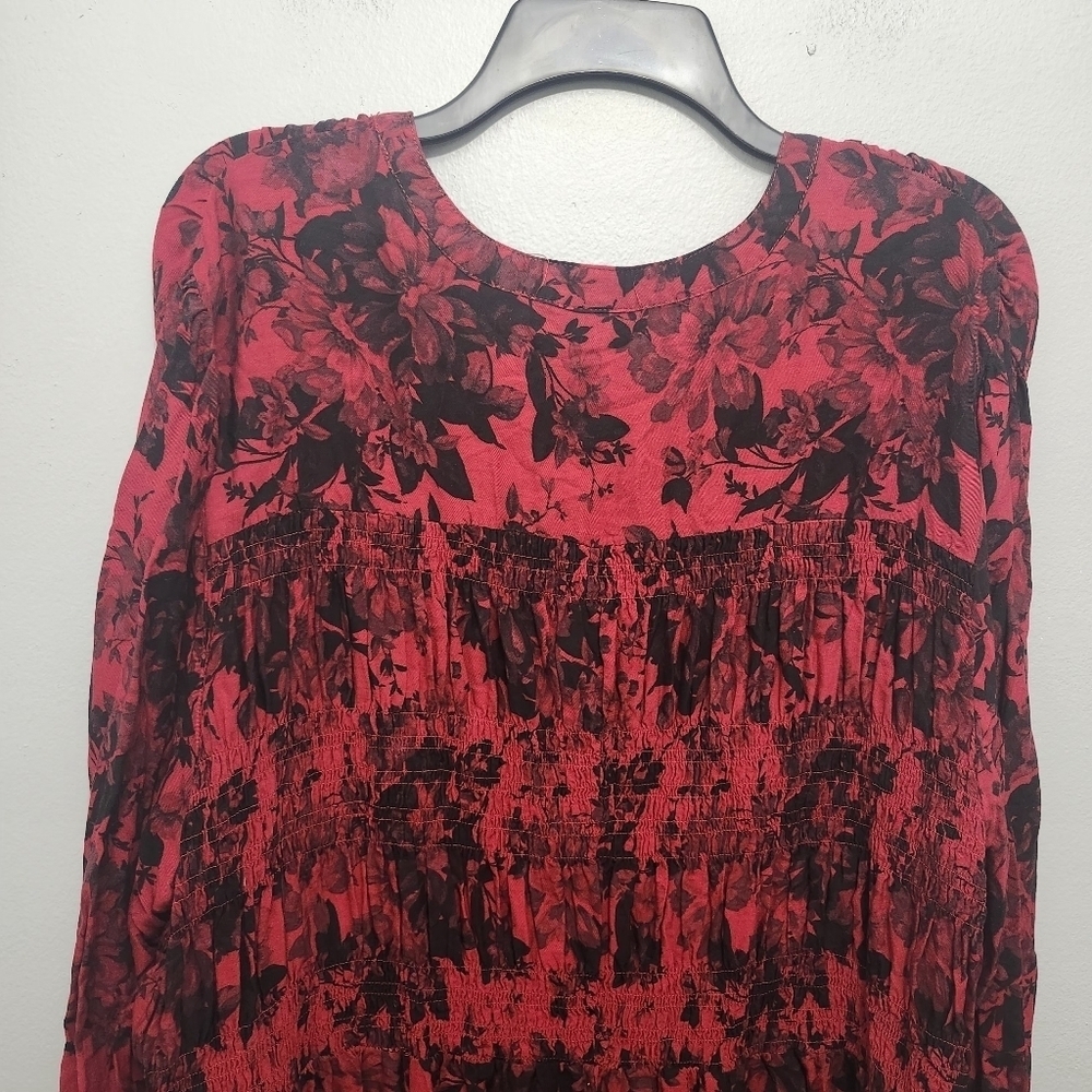 Torrid women's button-down shirt tunic blouse size 4 red and black smock… - Picture 9 of 9